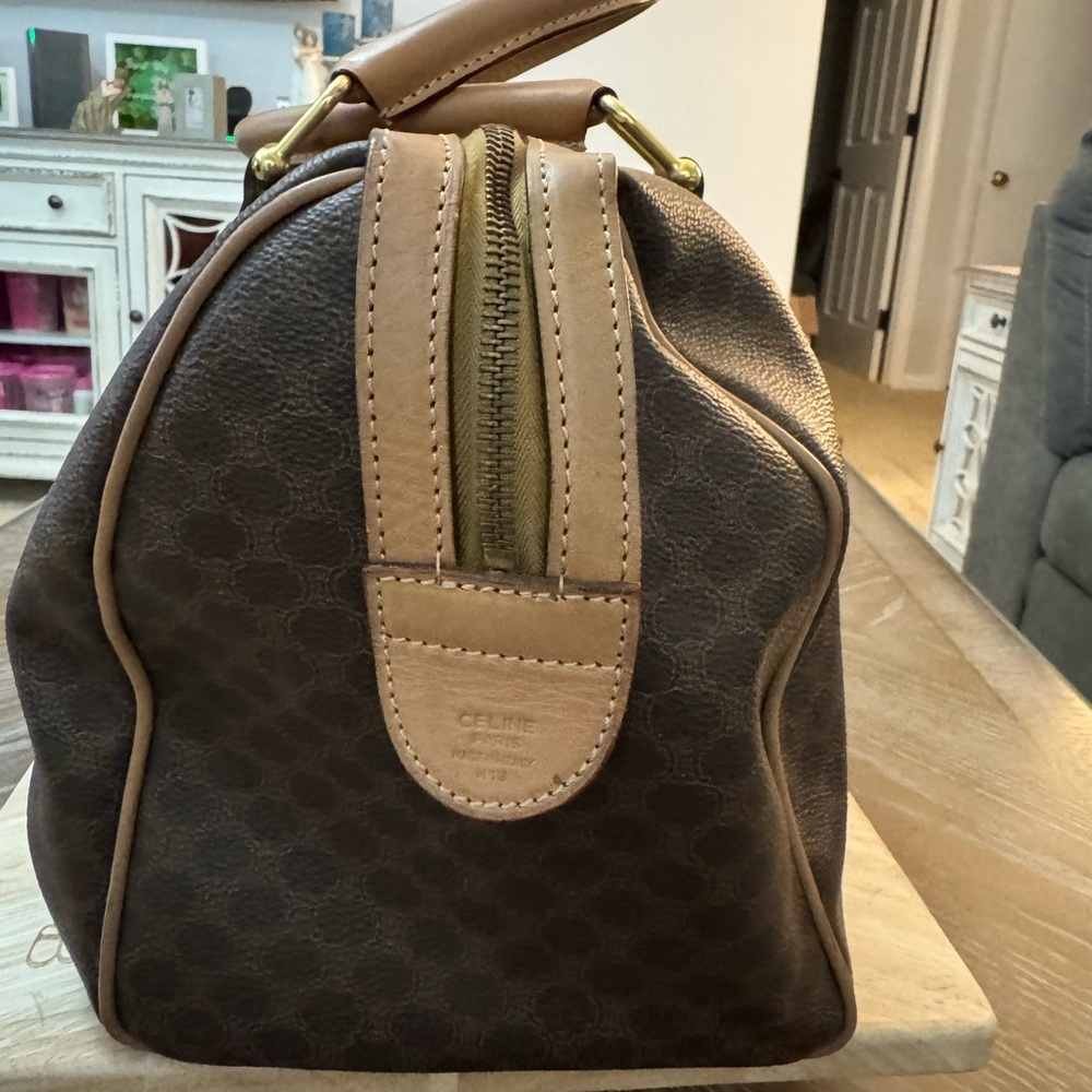 Celine Brown & Tan Monogram Canvas Top-Handle Tote - Picture 2 of 13